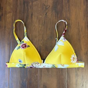 TRIANGL Delilah Bikini Top in Yellow Fiore Gallo